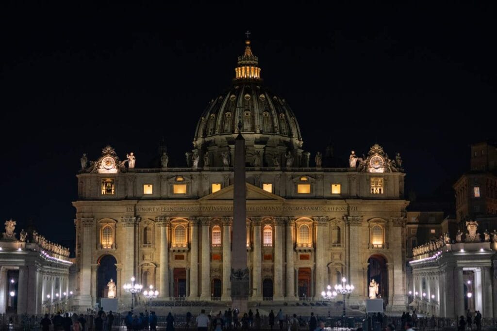 Exploring St Peters Basilica at night is a highlight when visiting Rome with teenagers