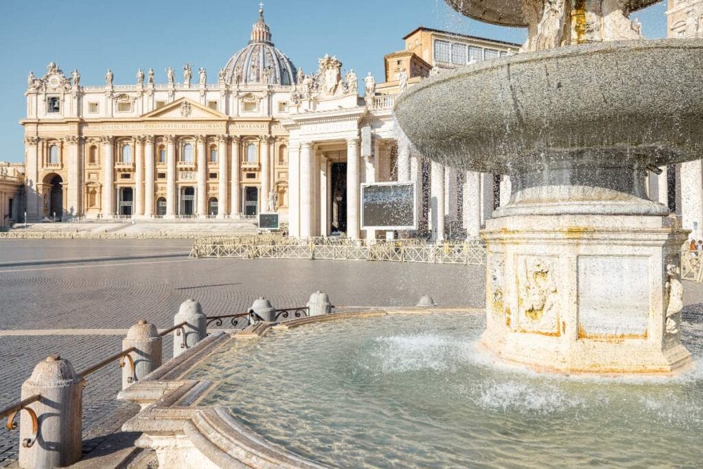 St. Peter's Basilica view, visiting Vatican City with a large family